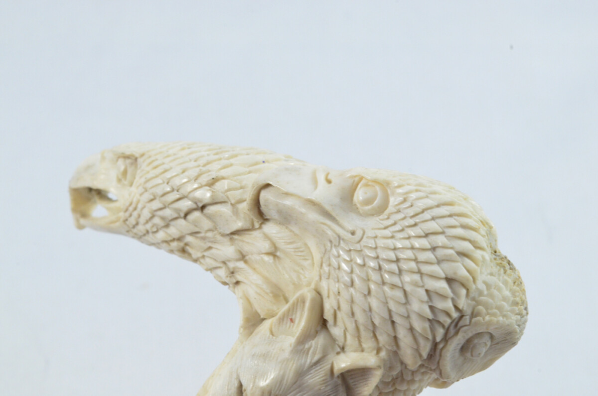 American Eagle Carved Walking Stick Cane Top Handle Stag Antler Horn Made Sheffield England - Image 5