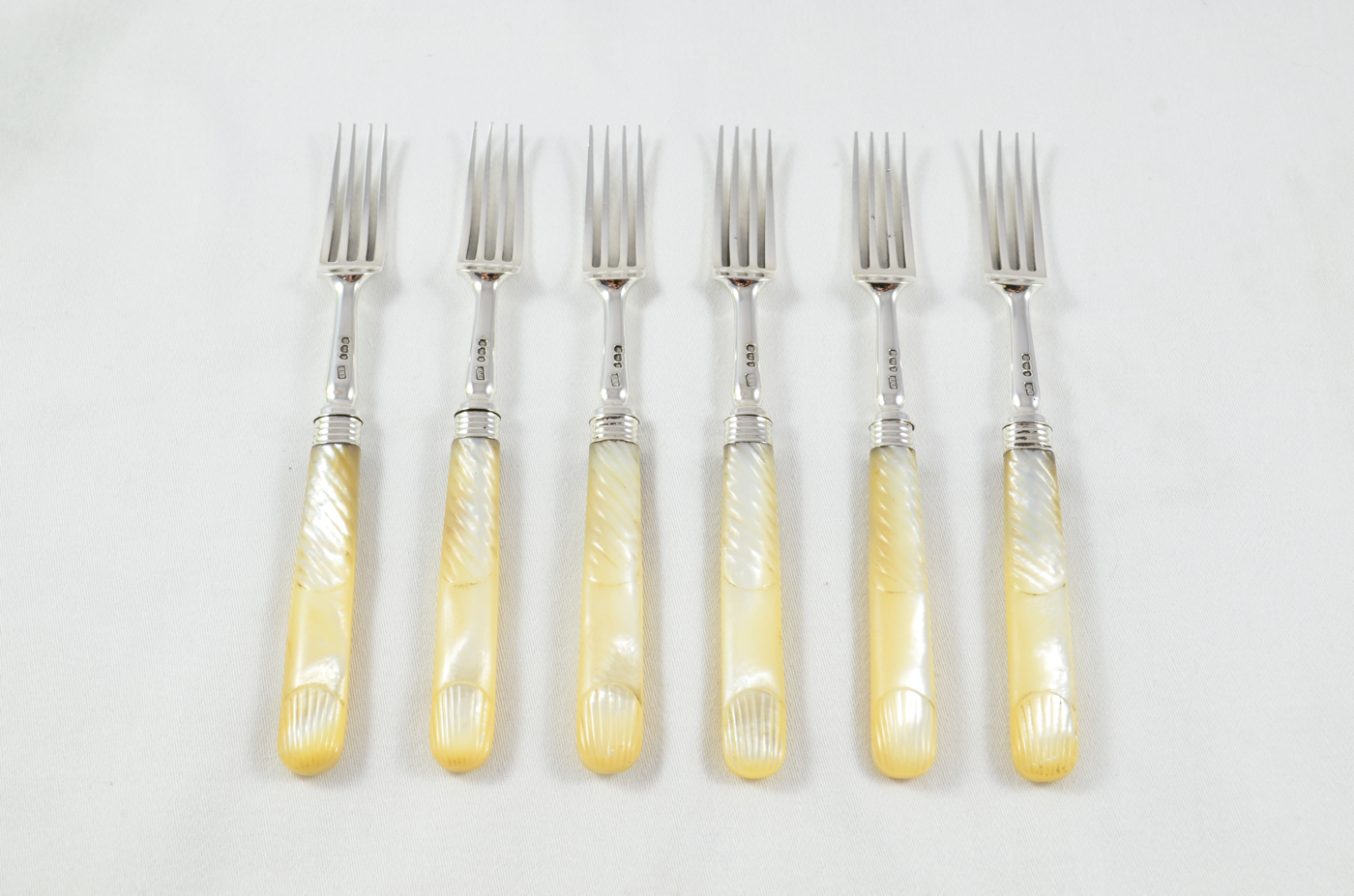 Beautiful Set of 6 Knives & 6 Forks with Mother Of Pearl Handles 1816 - Image 2
