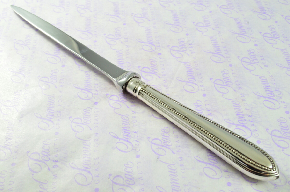 Pointed Bead Pattern Holland, Son & Slater London Sterling Silver Handled Letter Opener 1886 Cased - Image 7