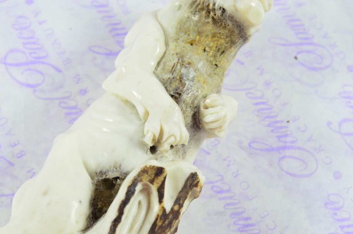 Fantastic Hand Carved Lion Walking Stick Cane Top Handle Stag Antler Horn Made Sheffield England - Image 7