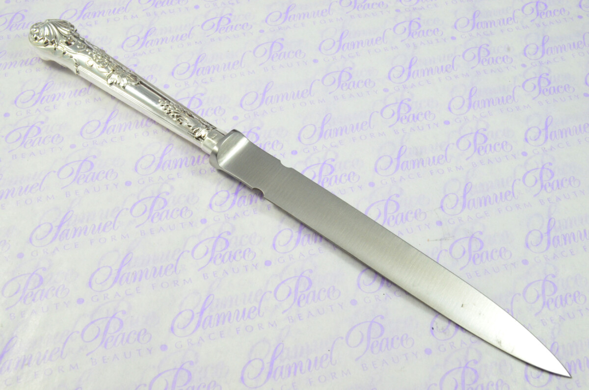 Sampson Mordan & Co London Sterling Silver Handled Letter Opener Grape & Vine Pattern 1855 Cased - Image 9