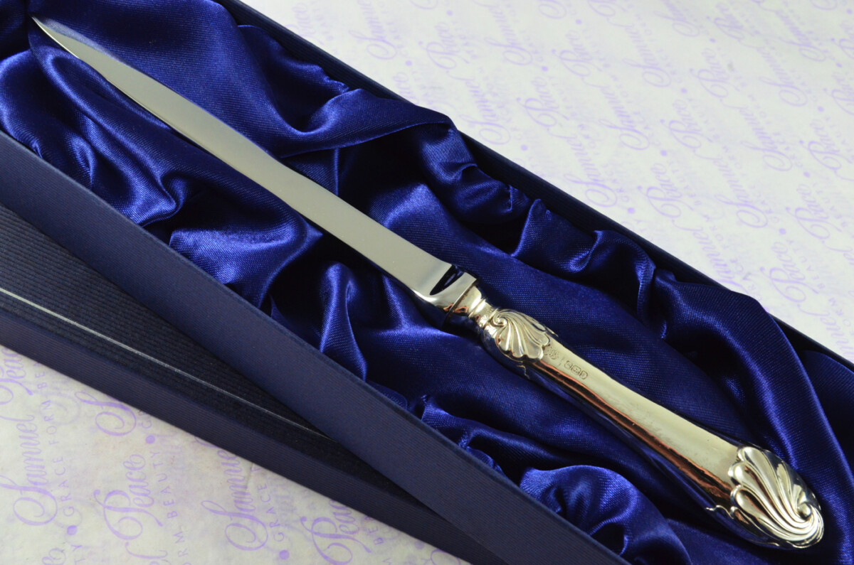 Ornate Shell Pattern James Deakin Sheffield Sterling Silver Handled Letter Opener 1902 Cased - Image 2