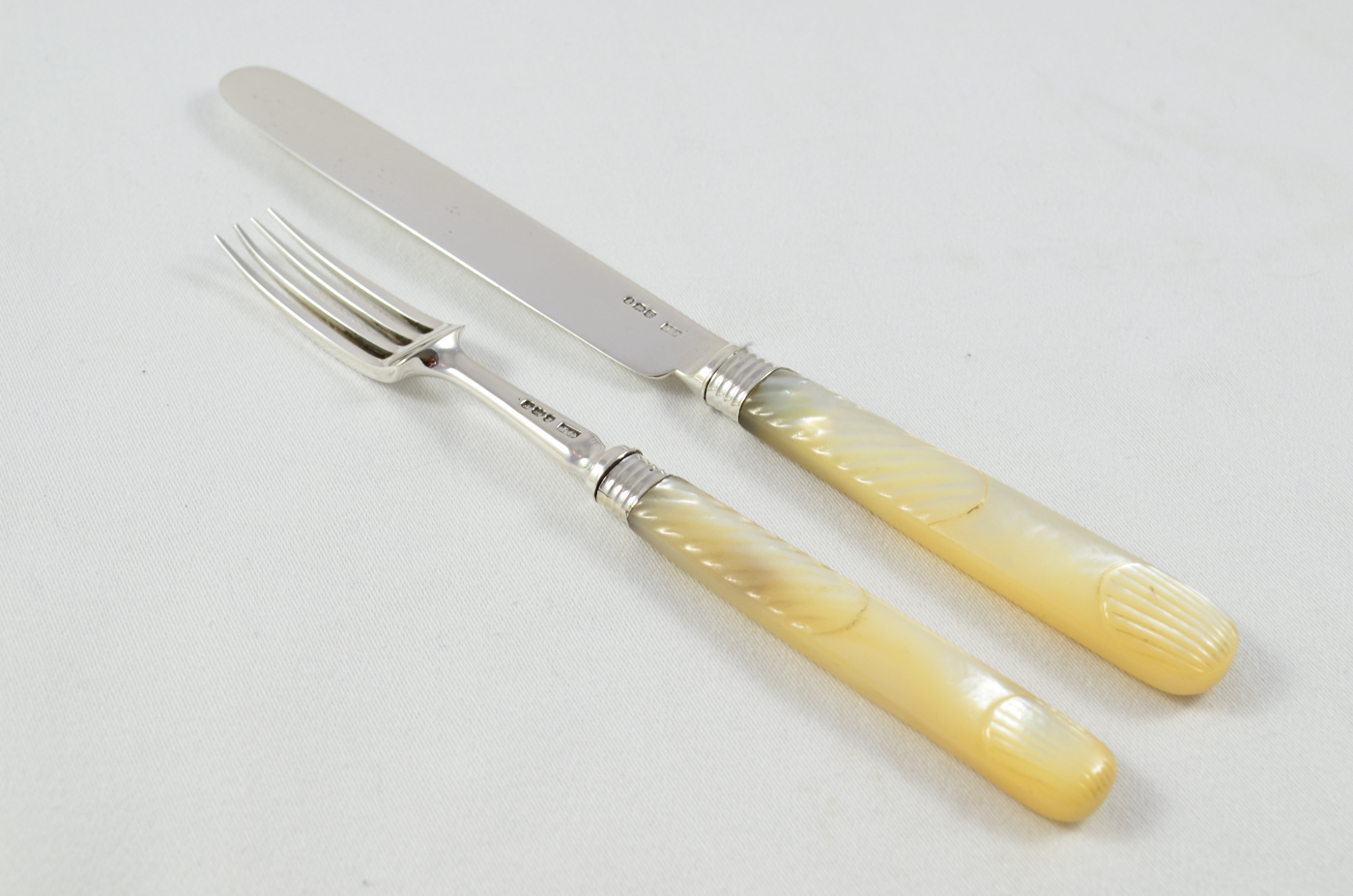 Beautiful Set of 6 Knives & 6 Forks with Mother Of Pearl Handles 1816 - Image 5
