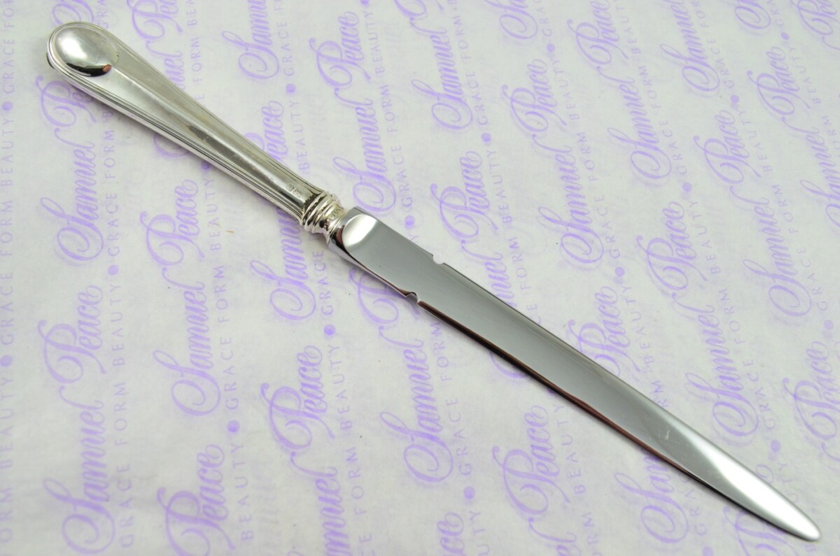 Cooper Bros Sheffield Sterling Silver Handled Letter Opener/Paper knife Mirror Pattern 1912 - Image 4
