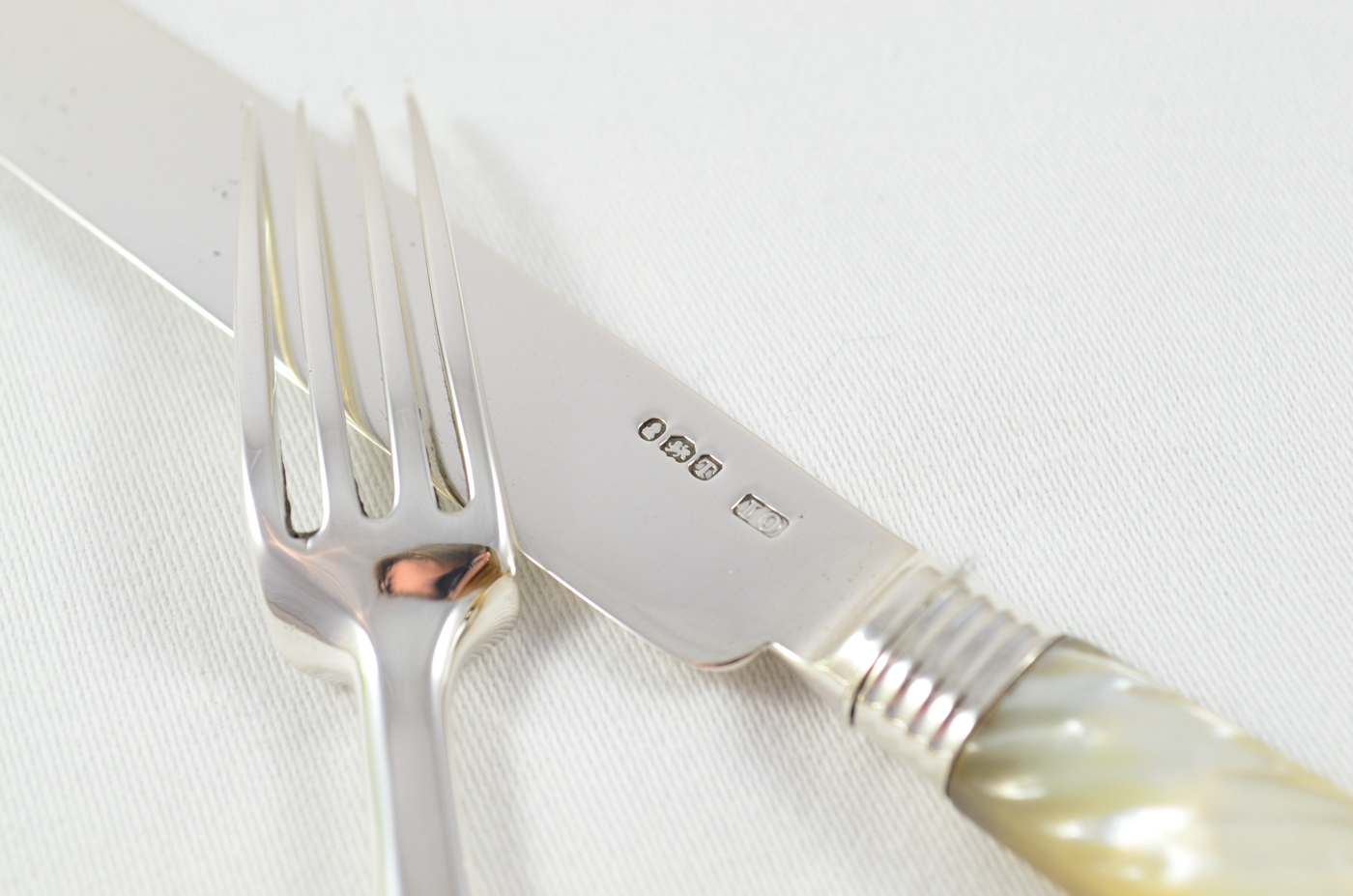 Beautiful Set of 6 Knives & 6 Forks with Mother Of Pearl Handles 1816 - Image 6