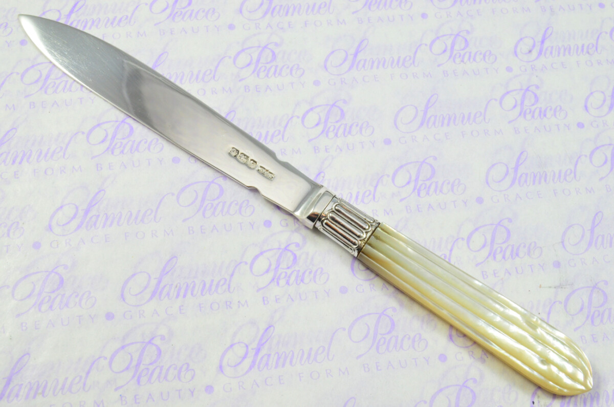 James Dixon & Sons Solid Silver Bladed & Mother of Pearl Handled Letter Opener Sheffield 1948 Cased - Image 3