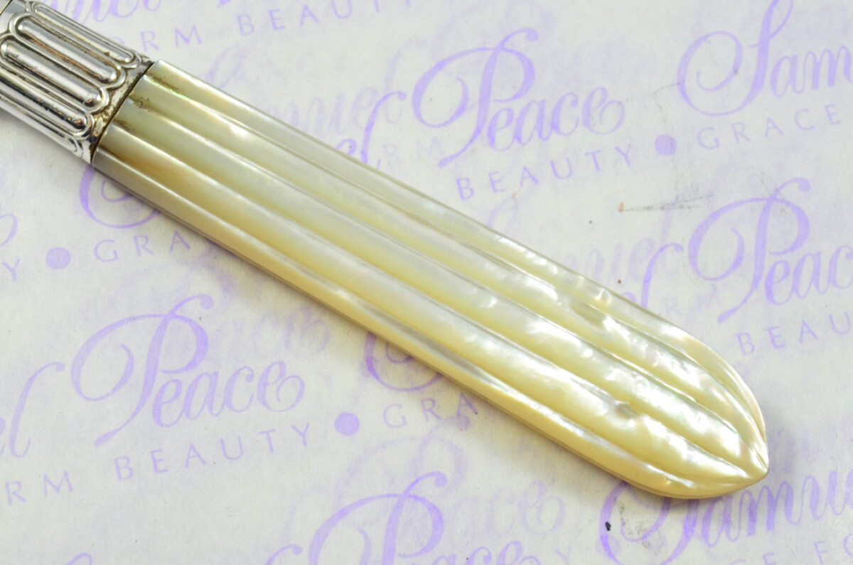 James Dixon & Sons Solid Silver Bladed & Mother of Pearl Handled Letter Opener Sheffield 1948 Cased - Image 5
