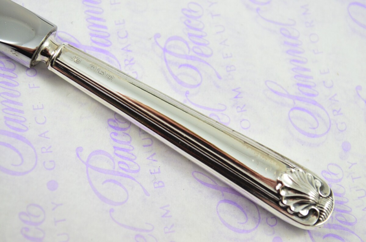 John Biggin Sheffield Sterling Silver Handled Letter Opener/Paper knife Thread & Shell Pattern 1929 - Image 3