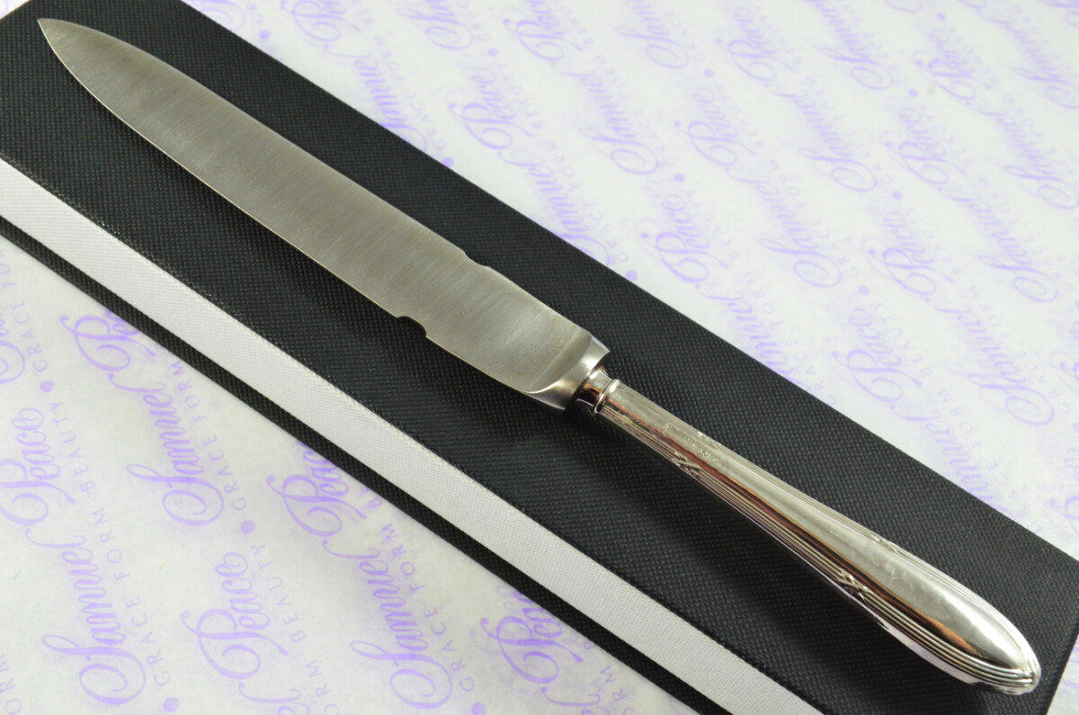 C H Beatson Pointed Ribbon & Bow Pattern Sterling Silver Letter Opener Sheffield 1931