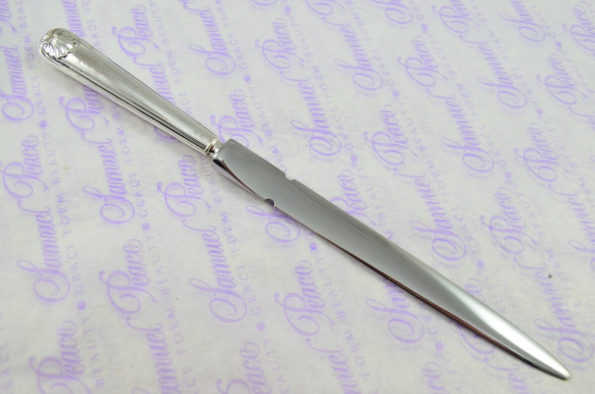 John Biggin Sheffield Sterling Silver Handled Letter Opener/Paper knife Thread & Shell Pattern 1929 - Image 4