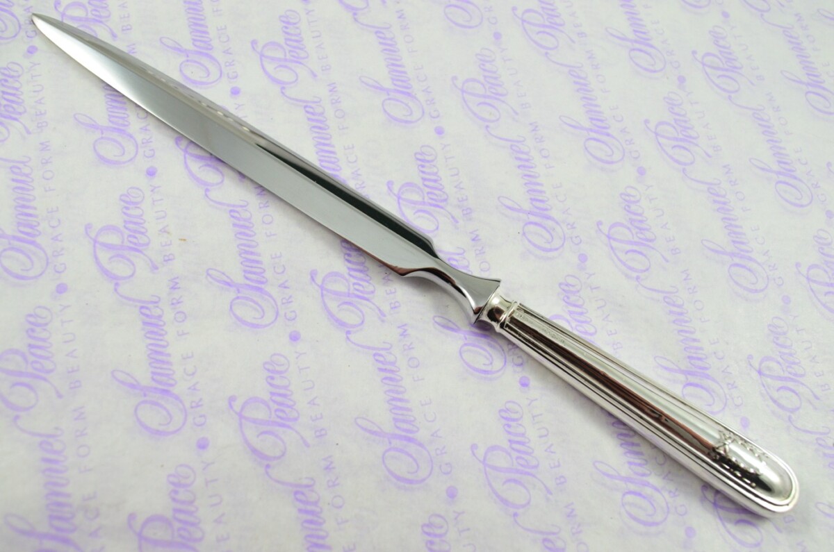 C W Fletcher Sheffield Sterling Silver Handled Letter Opener/Paper knife Parton Pattern 1929 - Image 2
