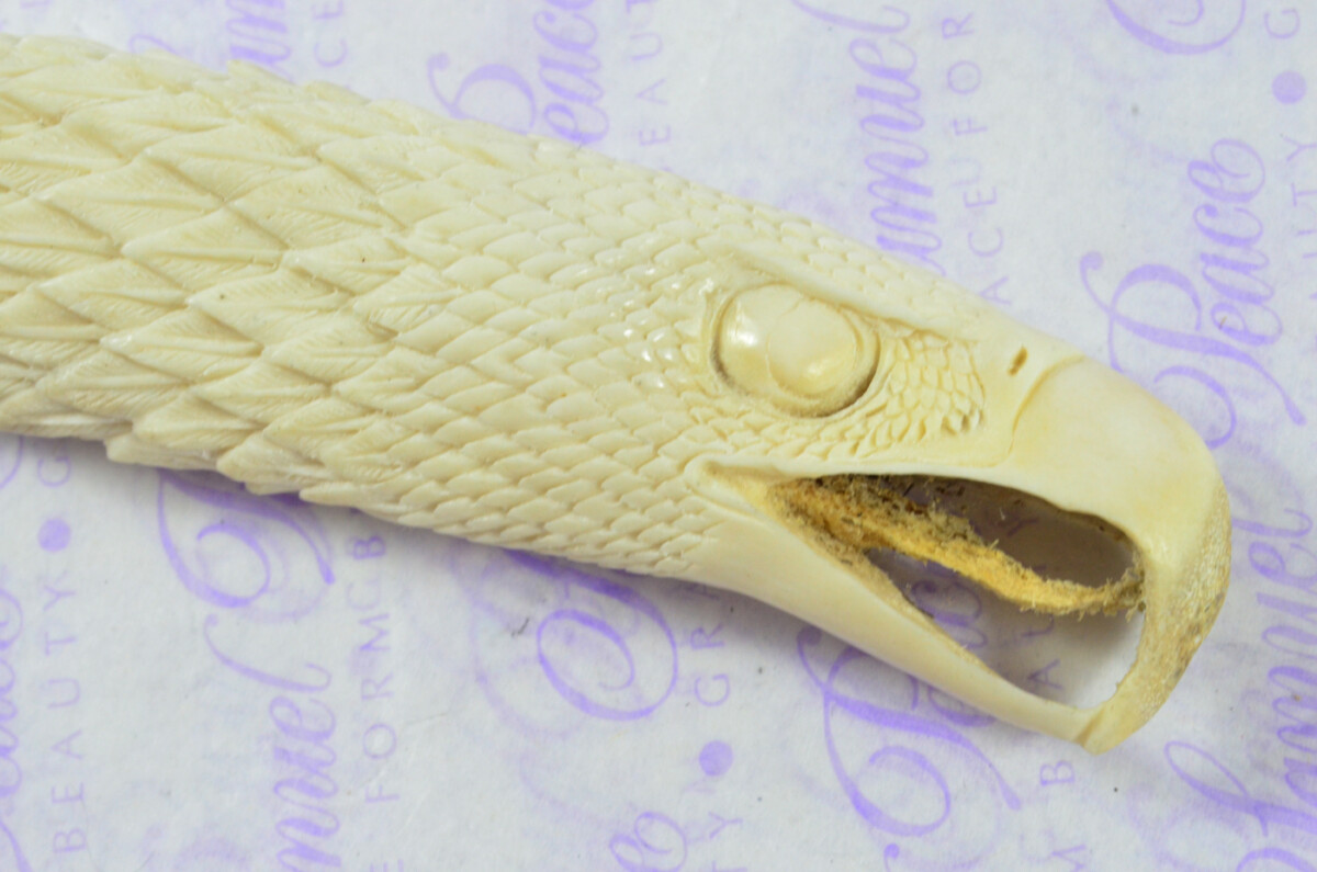 Fantastic Hand Carved Eagle Walking Stick Cane Top Handle Stag Antler Horn Made Sheffield England - Image 5