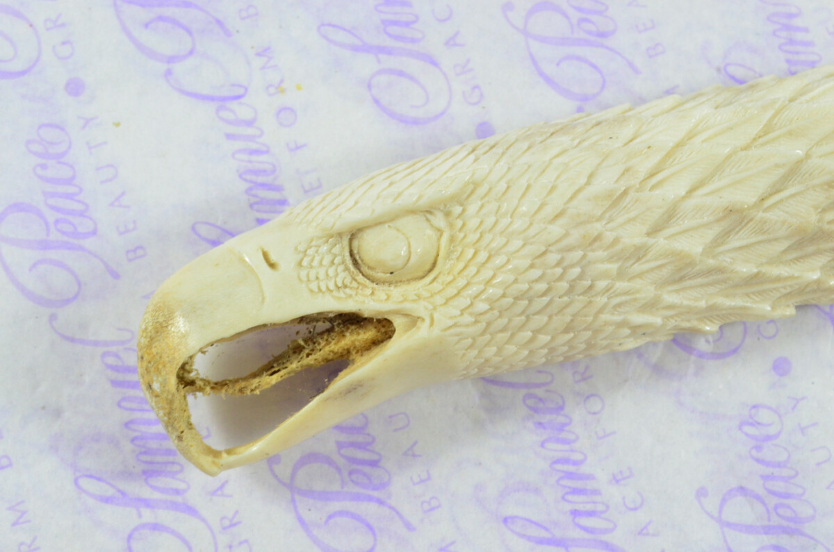 Fantastic Hand Carved Eagle Walking Stick Cane Top Handle Stag Antler Horn Made Sheffield England - Image 4