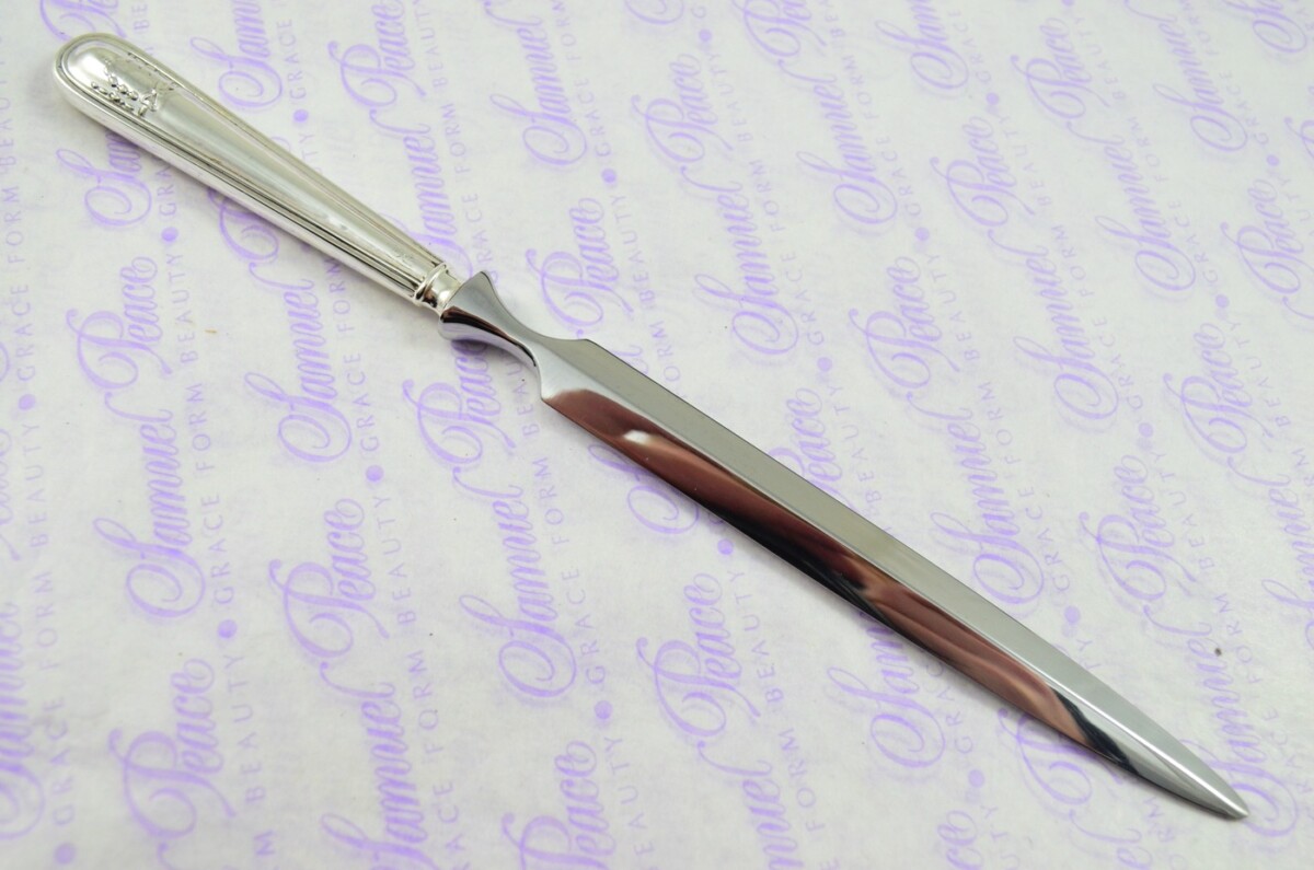 C W Fletcher Sheffield Sterling Silver Handled Letter Opener/Paper knife Parton Pattern 1929 - Image 4