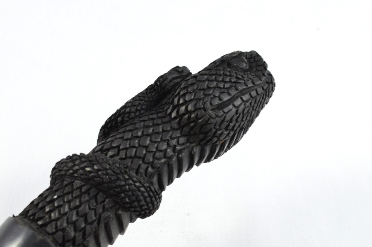 Snake Carved Walking Stick Cane Top Handle Water Buffalo Horn Horn Made Sheffield England - Image 3