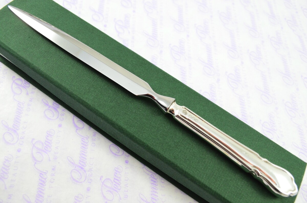 Elkinton & Co Sheffield Sterling Silver Handled Letter Opener/Paper knife Dubarry Pattern 1965