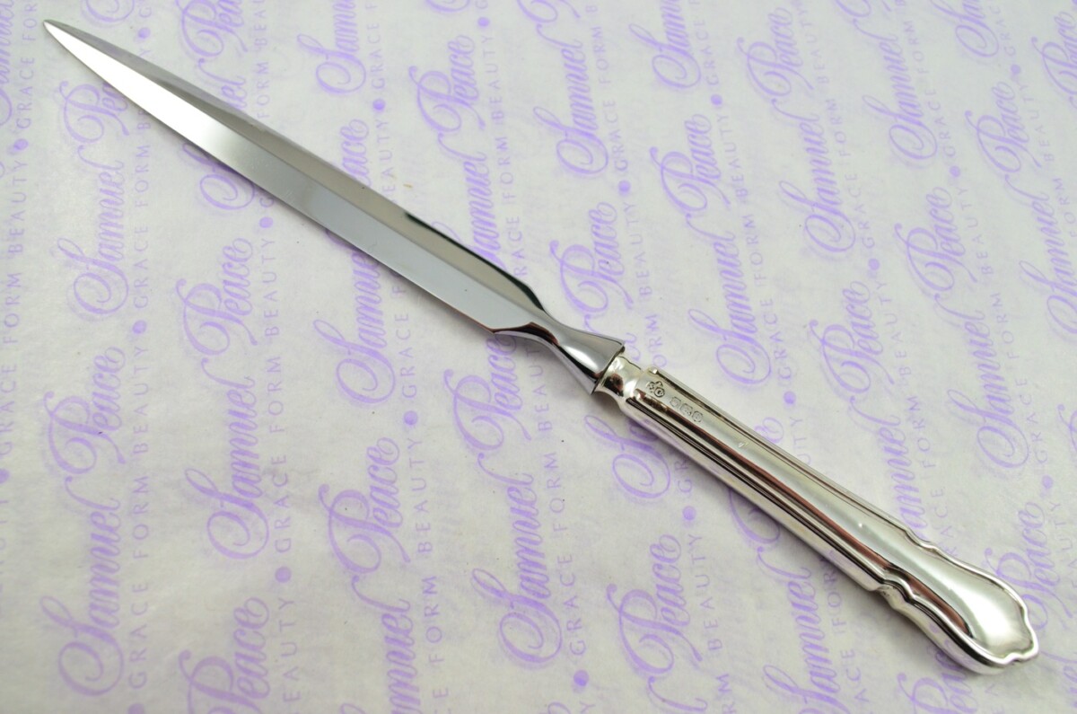 Elkinton & Co Sheffield Sterling Silver Handled Letter Opener/Paper knife Dubarry Pattern 1965 - Image 2