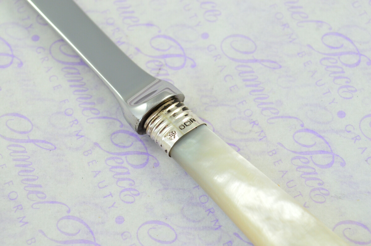 William Hutton & Sons Carved Mother of Pearl Handled Letter Opener Sheffield 1928 Cased - Image 4