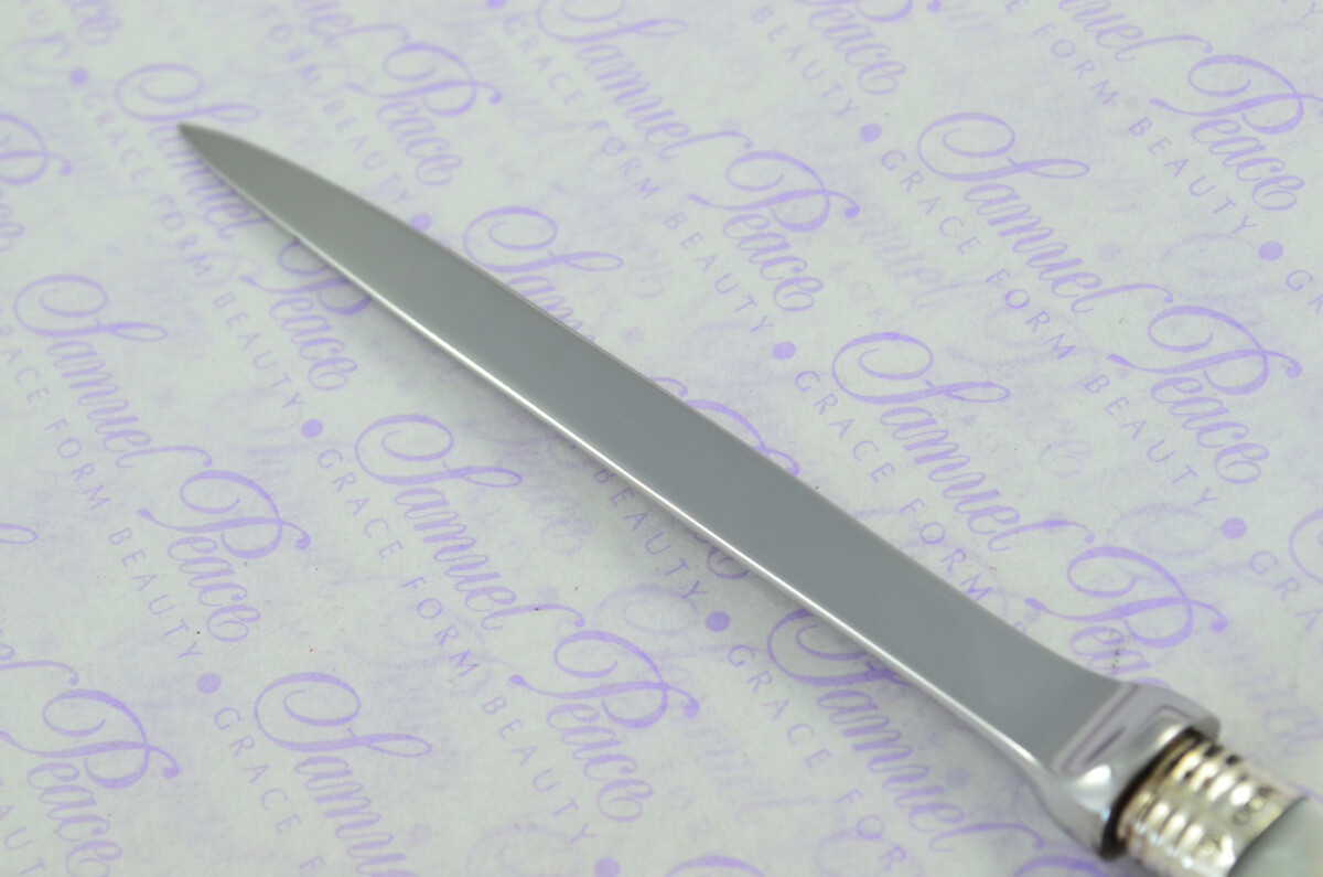 William Hutton & Sons Carved Mother of Pearl Handled Letter Opener Sheffield 1928 Cased - Image 5
