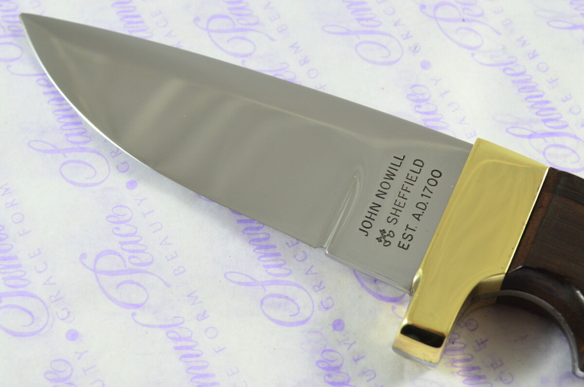 Sheffield Made Stainless Steel Blade Brass Bolster Rosewood Handled Skinning Knife 4" - Image 7