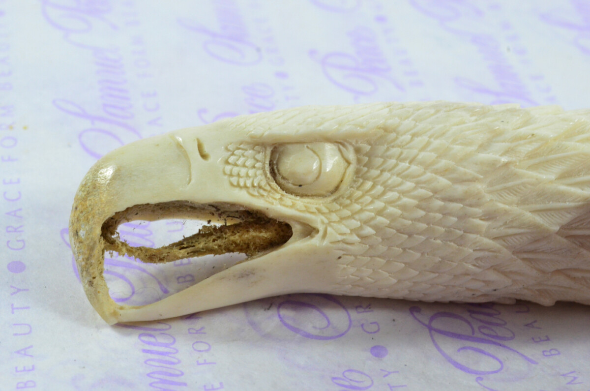 Fantastic Hand Carved Eagle Walking Stick Cane Top Handle Stag Antler Horn Made Sheffield England - Image 7