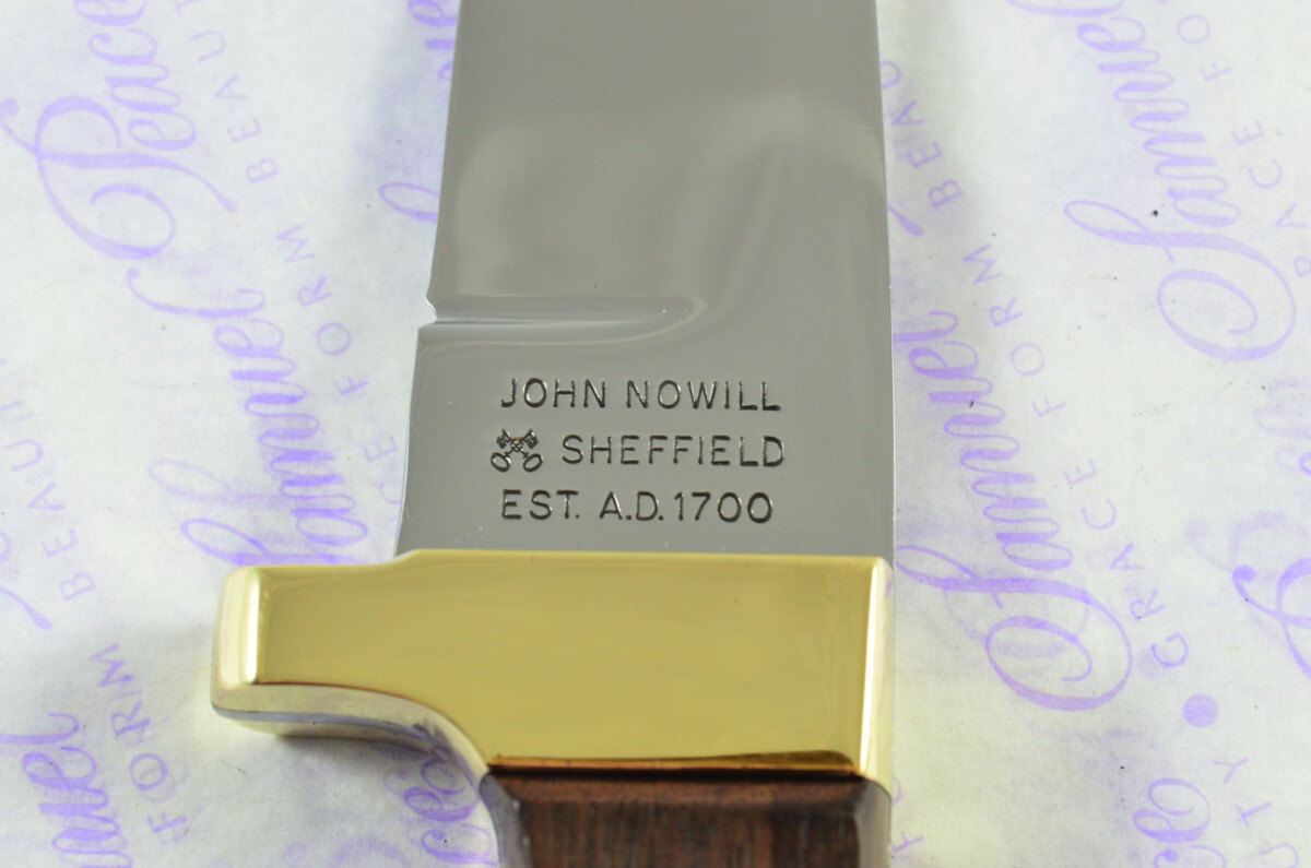Sheffield Made Stainless Steel Blade Brass Bolster Rosewood Handled Skinning Knife 4" - Image 6