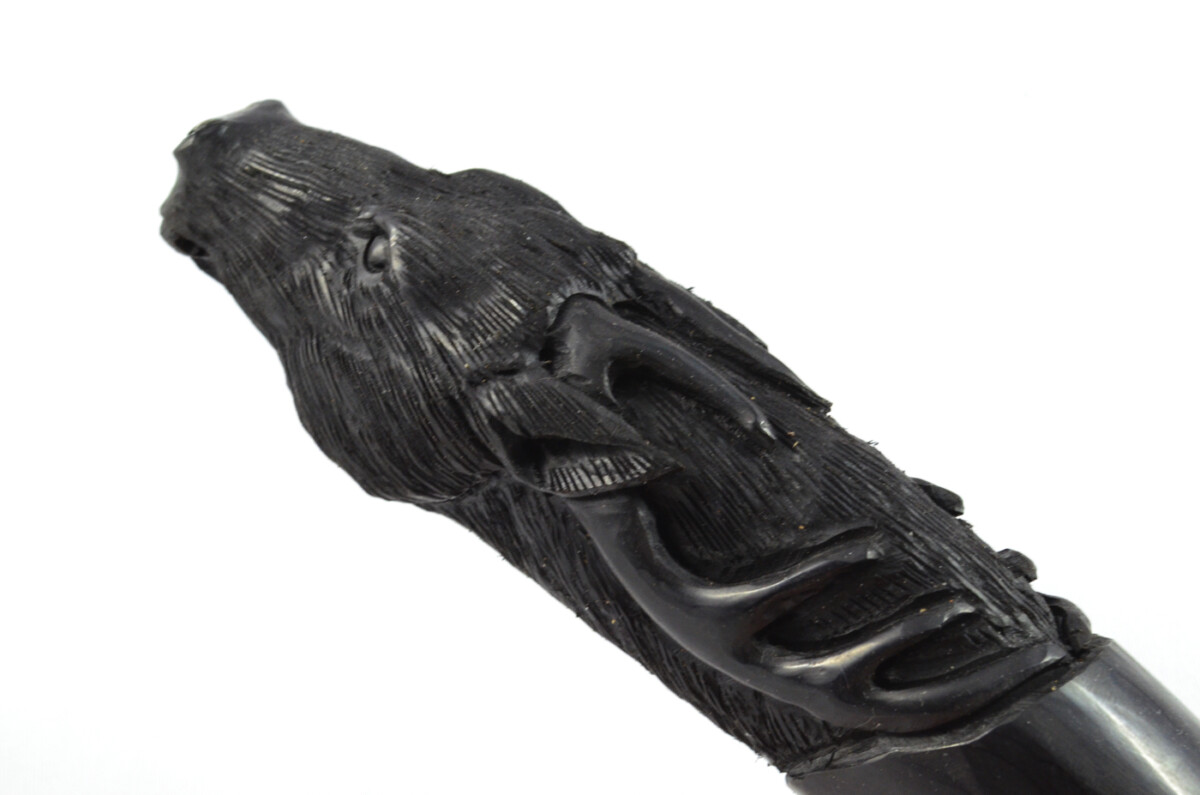 Stag Carved Walking Stick Cane Top Handle Water Buffalo Horn Horn Made Sheffield England