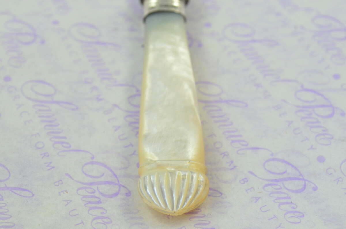 William Hutton & Sons Carved Mother of Pearl Handled Letter Opener Sheffield 1928 Cased - Image 7