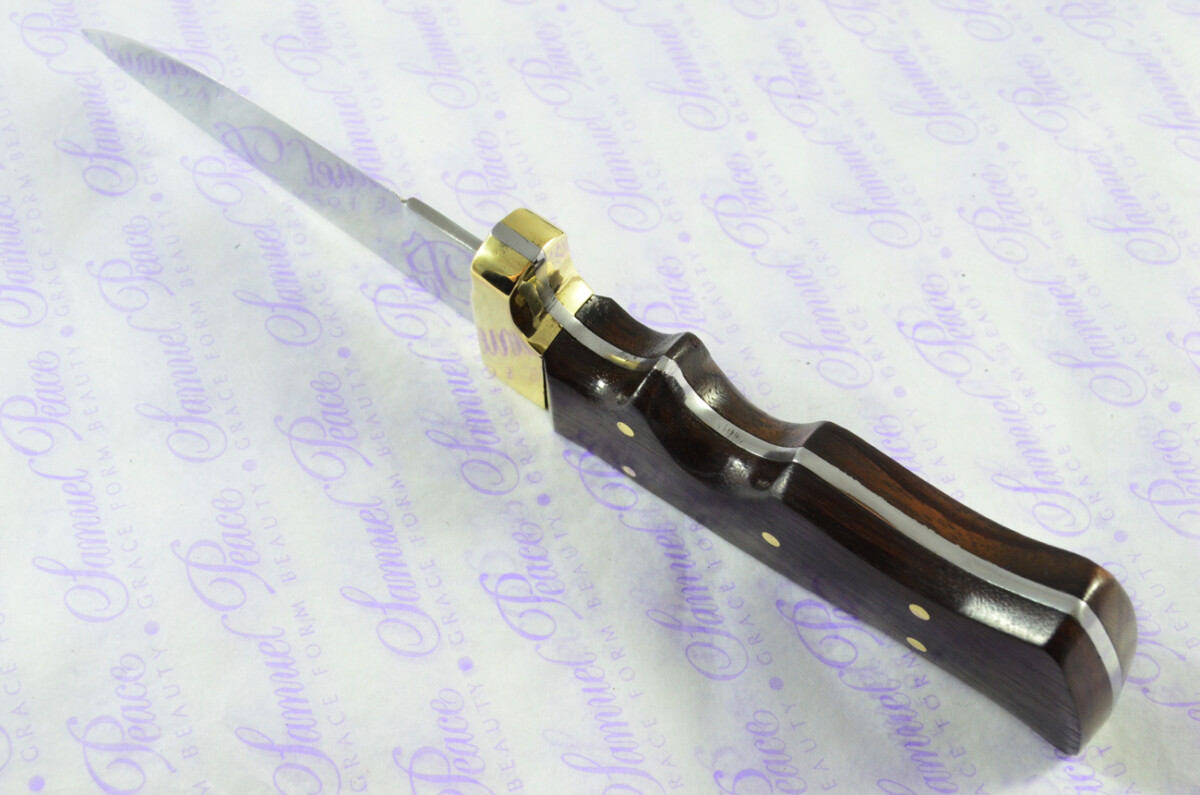 Sheffield Made Stainless Steel Blade Brass Bolster Rosewood Handled Skinning Knife 4" - Image 4