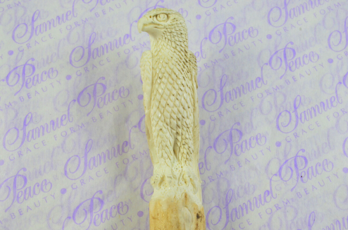 Fantastic Hand Carved Falcon Stag Antler Horn Handle Magnifying Glass Silver Ferrule 1909 Made Sheffield England - Image 5