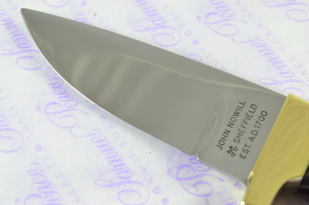 Sheffield Made Stainless Steel Blade Brass Bolster Rosewood Handled Skinning Knife 4" - Image 8
