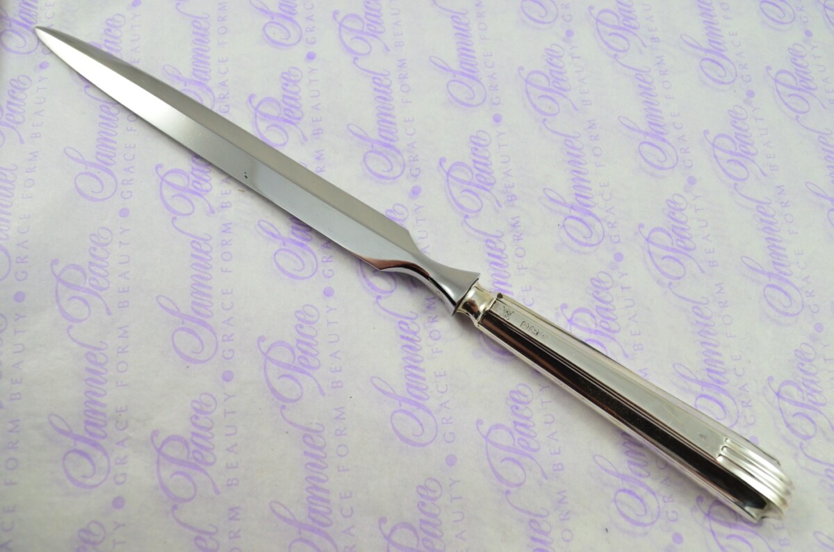 Thomas Bradbury & Sons Sheffield Sterling Silver Handled Letter Opener/Paper knife Art Deco Pattern 1918 - Image 2