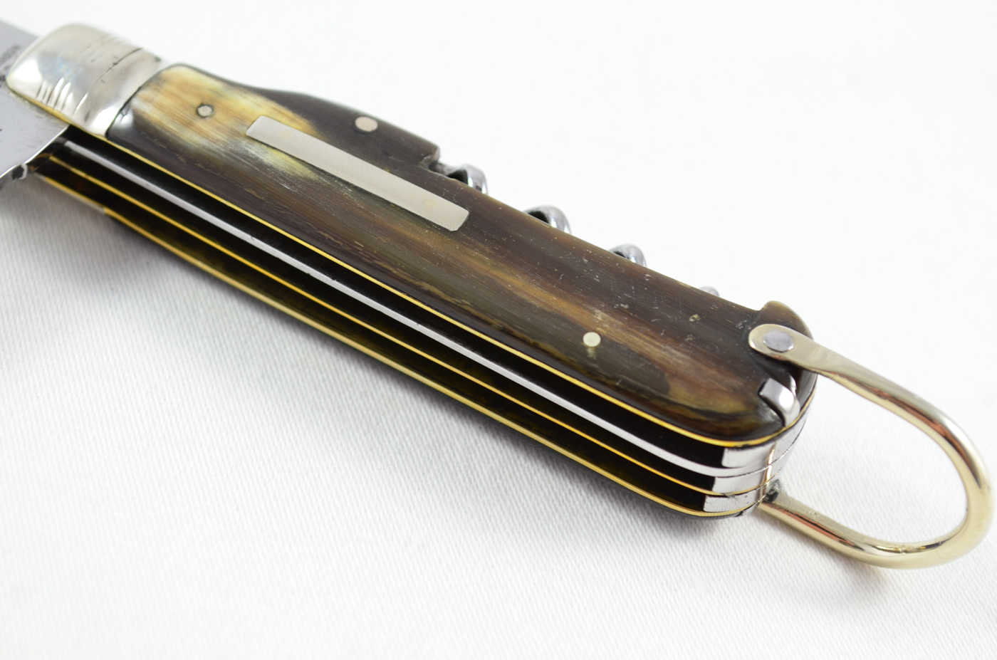 Christopher Johnson 8 Piece Buffalo Horn Handled Coachman's Knife c.1920 - Image 5