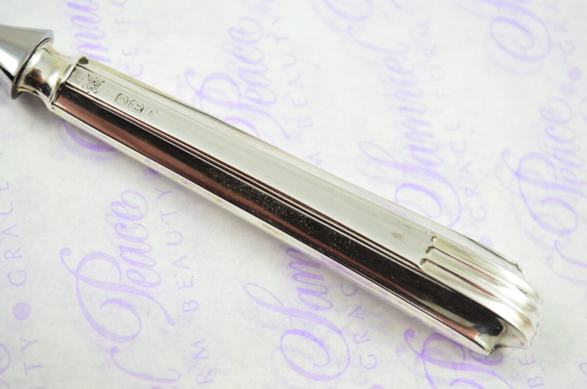 Thomas Bradbury & Sons Sheffield Sterling Silver Handled Letter Opener/Paper knife Art Deco Pattern 1918 - Image 3