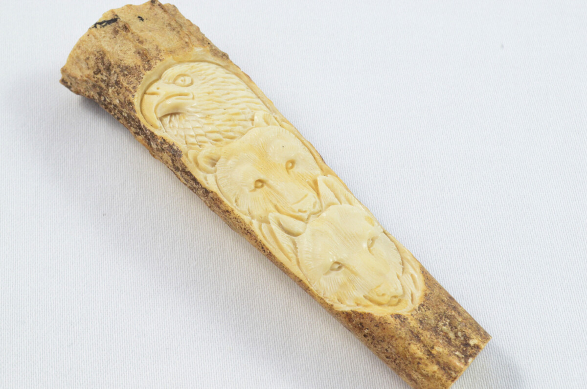 Bear Carved Walking Stick Cane Top Handle Stag Antler Horn Made Sheffield England