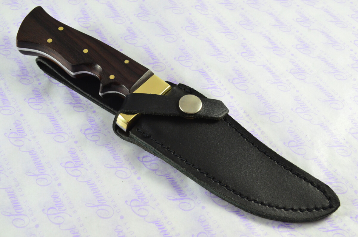 Sheffield Made Stainless Steel Blade Brass Bolster Rosewood Handled Skinning Knife 4" - Image 10