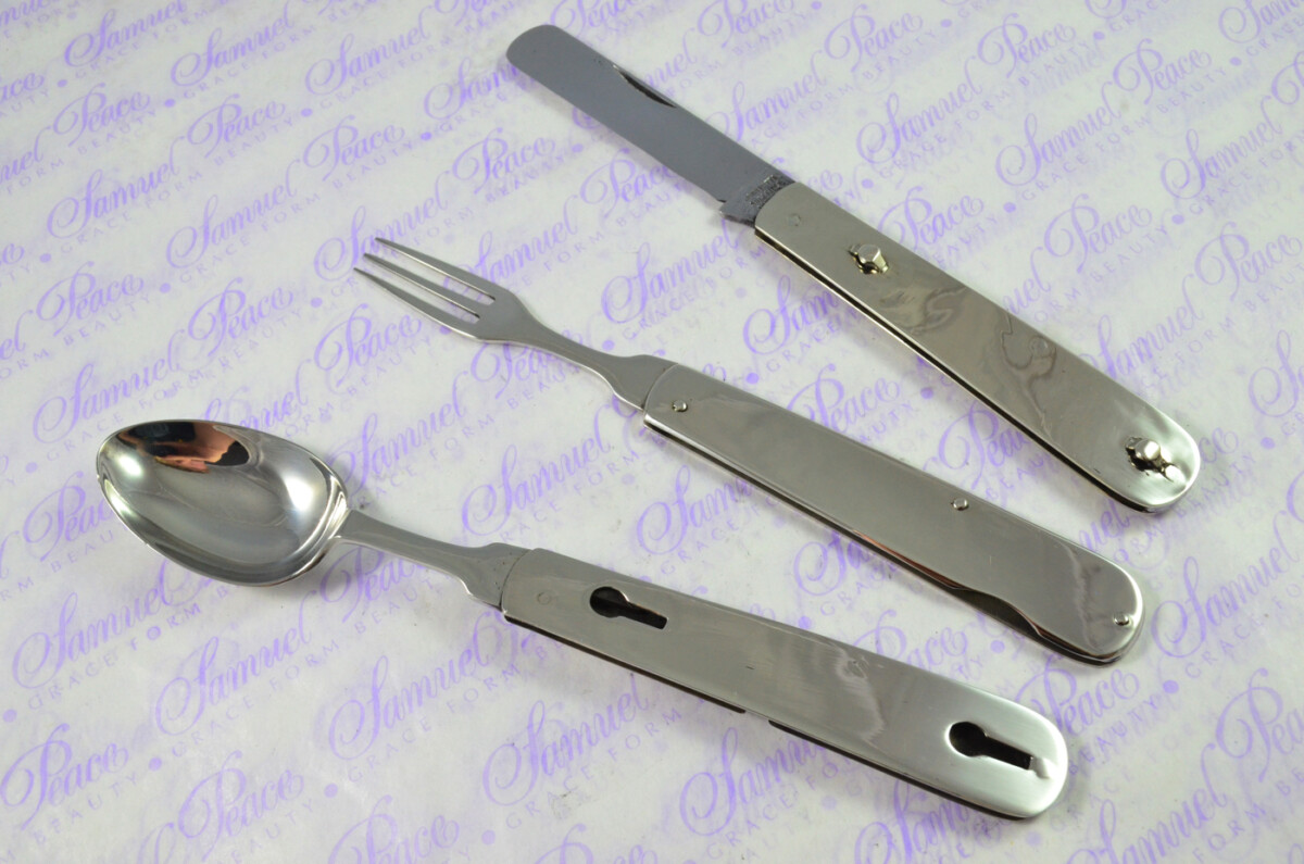 Antique RARE Sheffield Campaign Set Knife Fork & Spoon Genuine John Watts Made in Sheffield England - Image 5