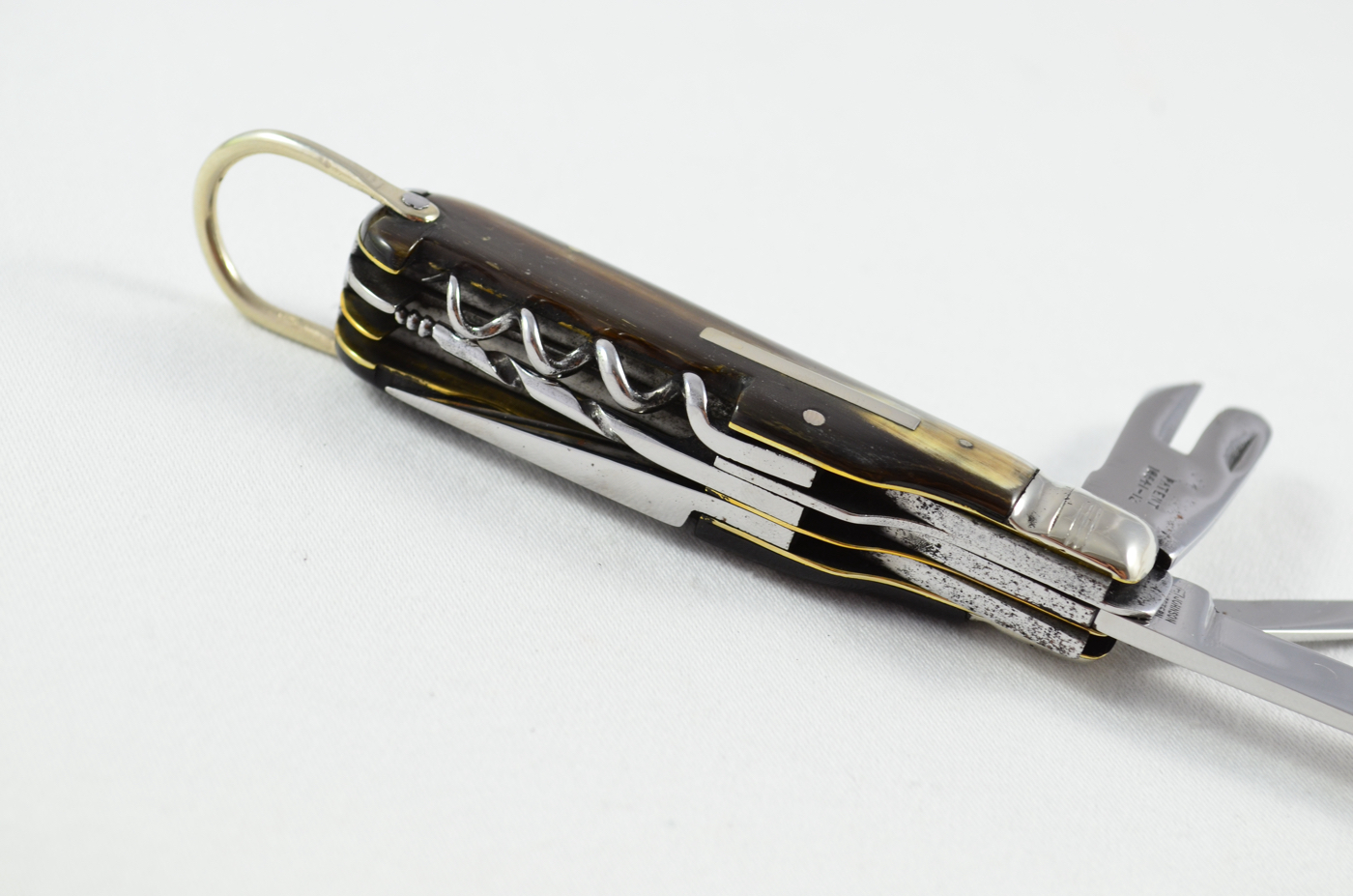 Christopher Johnson 8 Piece Buffalo Horn Handled Coachman's Knife c.1920 - Image 7