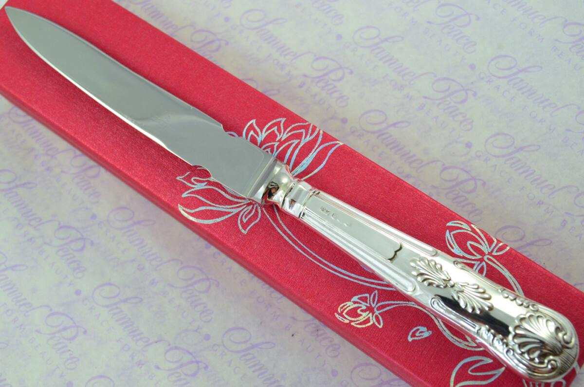 Emile Viner Sheffield Sterling Silver Handled Letter Opener Kings Pattern 1963 Cased