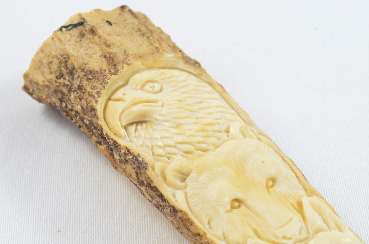 Bear Carved Walking Stick Cane Top Handle Stag Antler Horn Made Sheffield England - Image 2