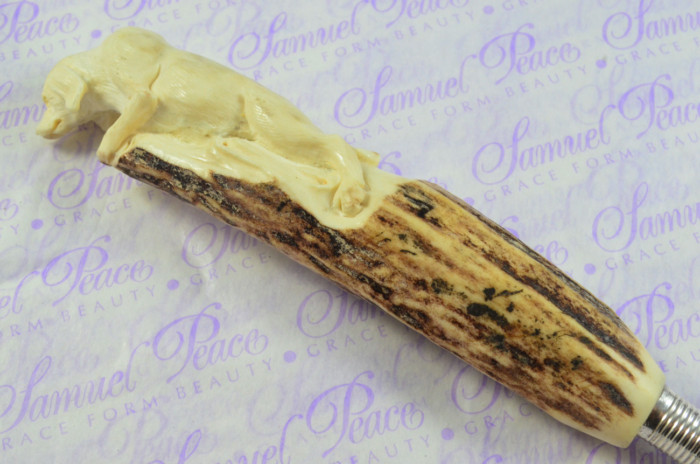 Fantastic Hand Carved Beadle Stag Antler Horn Handle Magnifying Glass Silver Ferrule 1901 Made Sheffield England - Image 4