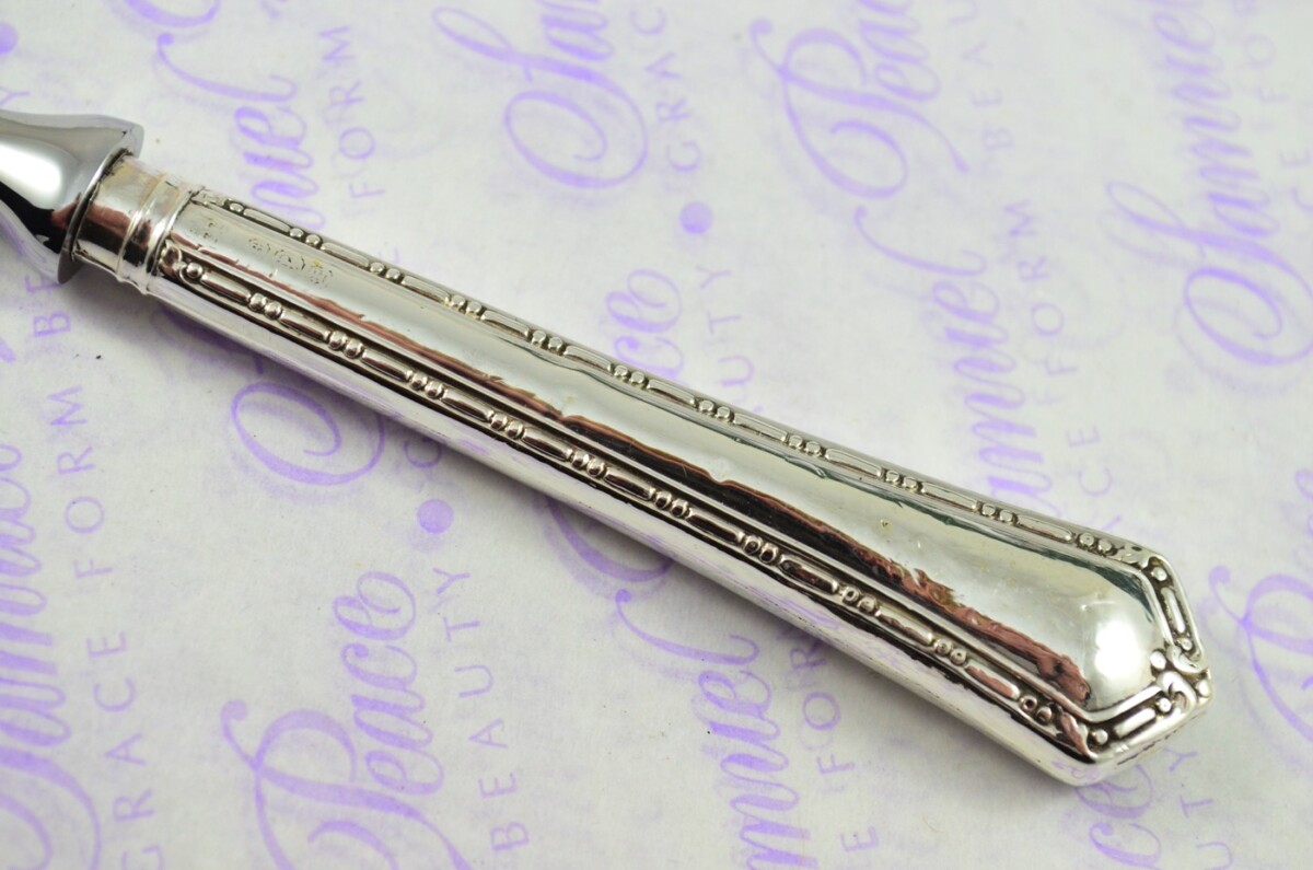Harrison Fisher & Co Sheffield Sterling Silver Handled Letter Opener/Paper Knife Broughton Pattern 1912 - Image 3