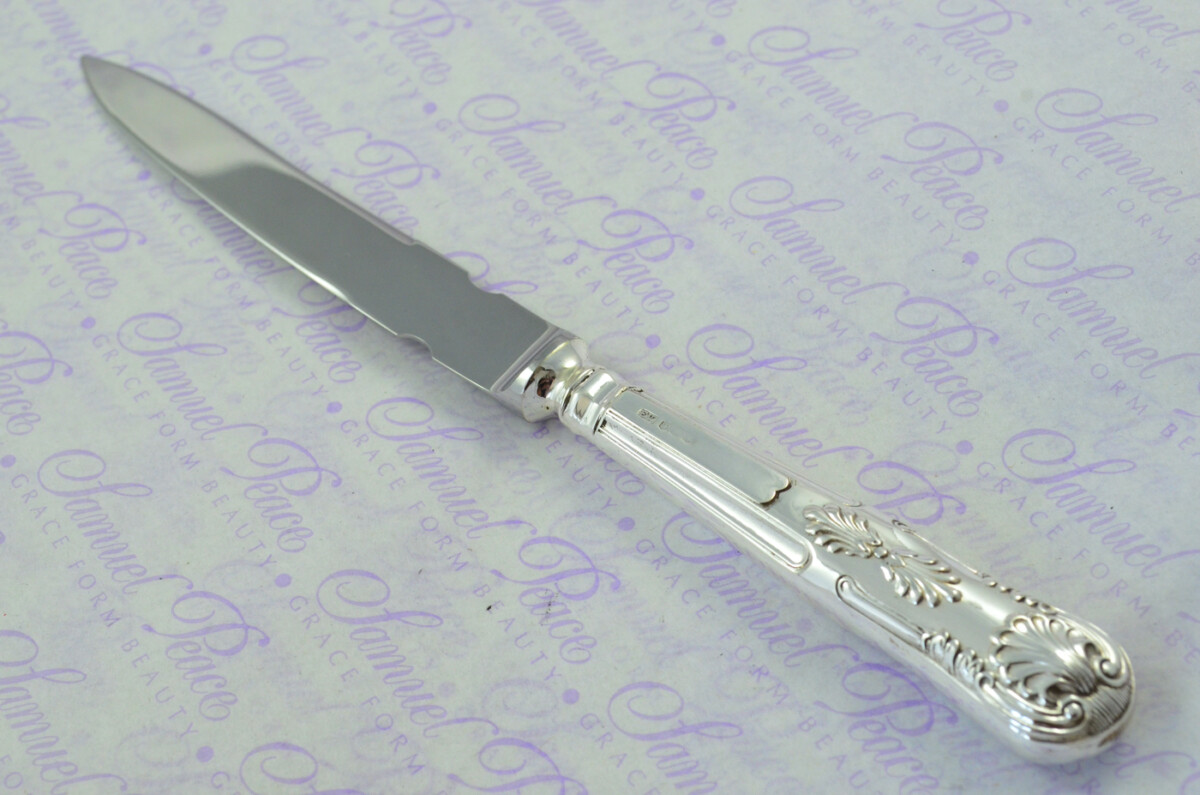 Emile Viner Sheffield Sterling Silver Handled Letter Opener Kings Pattern 1963 Cased - Image 2
