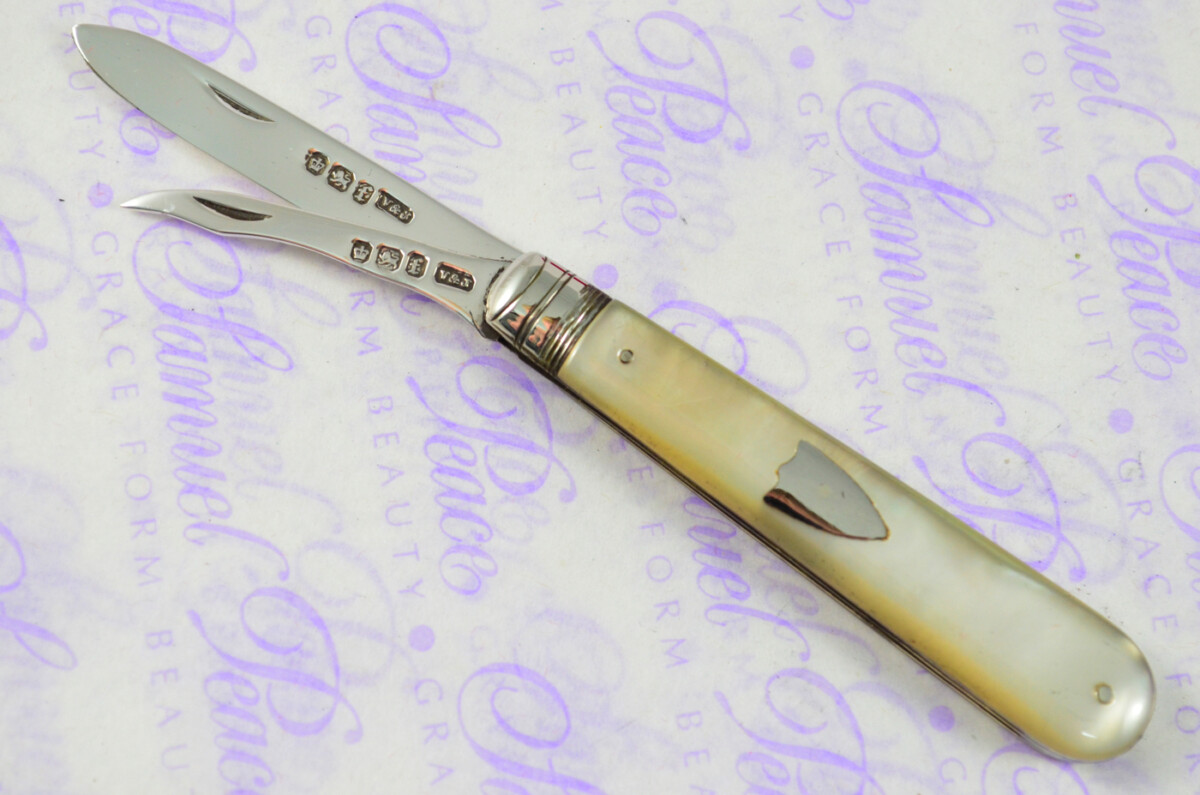 Pristine Silver Bladed Mother Of Pearl Fully Restored Sheffield Made Pen/Pocket Knife 1898 - Image 3