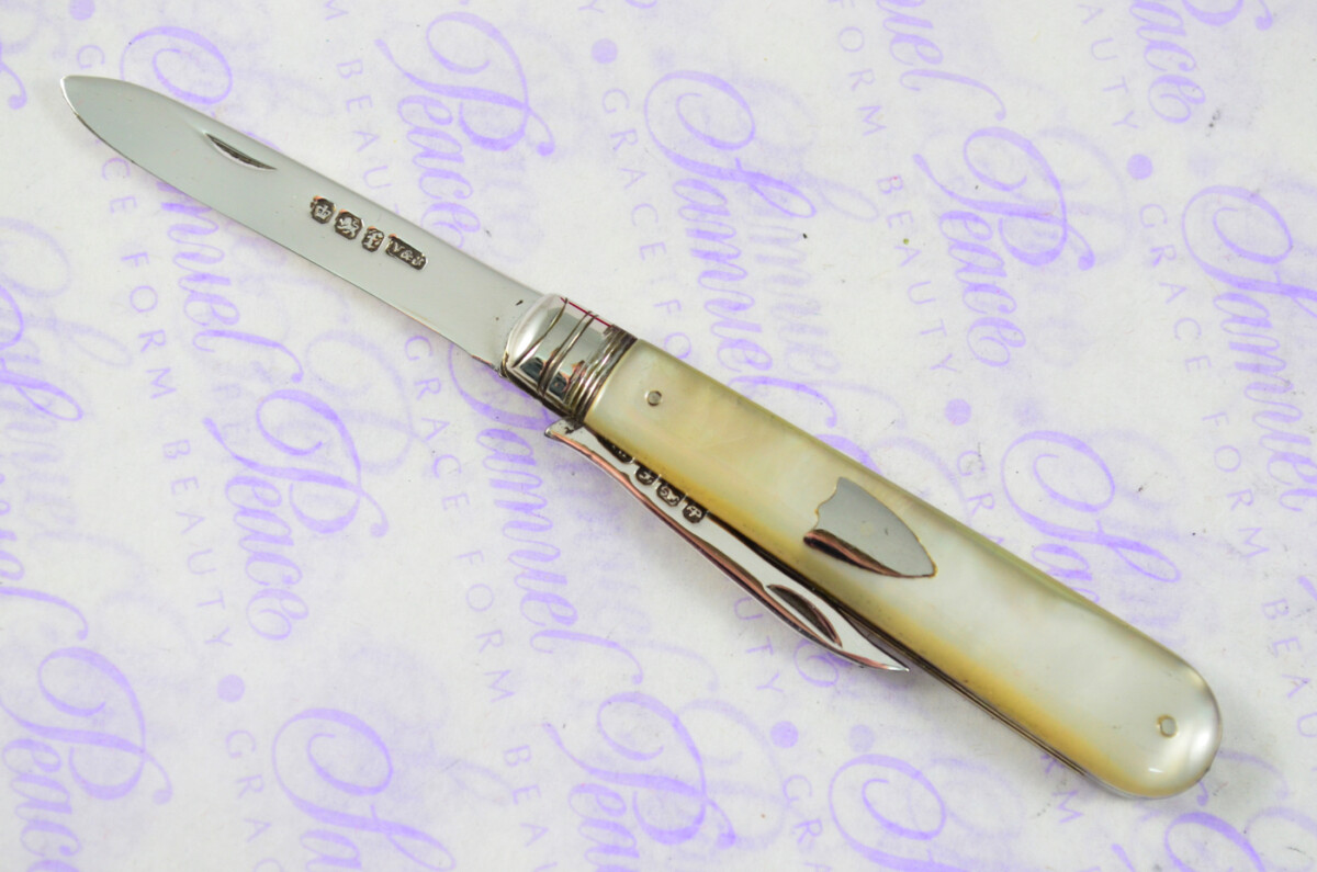 Pristine Silver Bladed Mother Of Pearl Fully Restored Sheffield Made Pen/Pocket Knife 1898 - Image 5