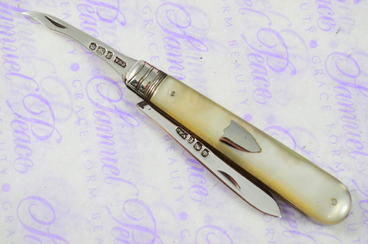 Pristine Silver Bladed Mother Of Pearl Fully Restored Sheffield Made Pen/Pocket Knife 1898 - Image 6