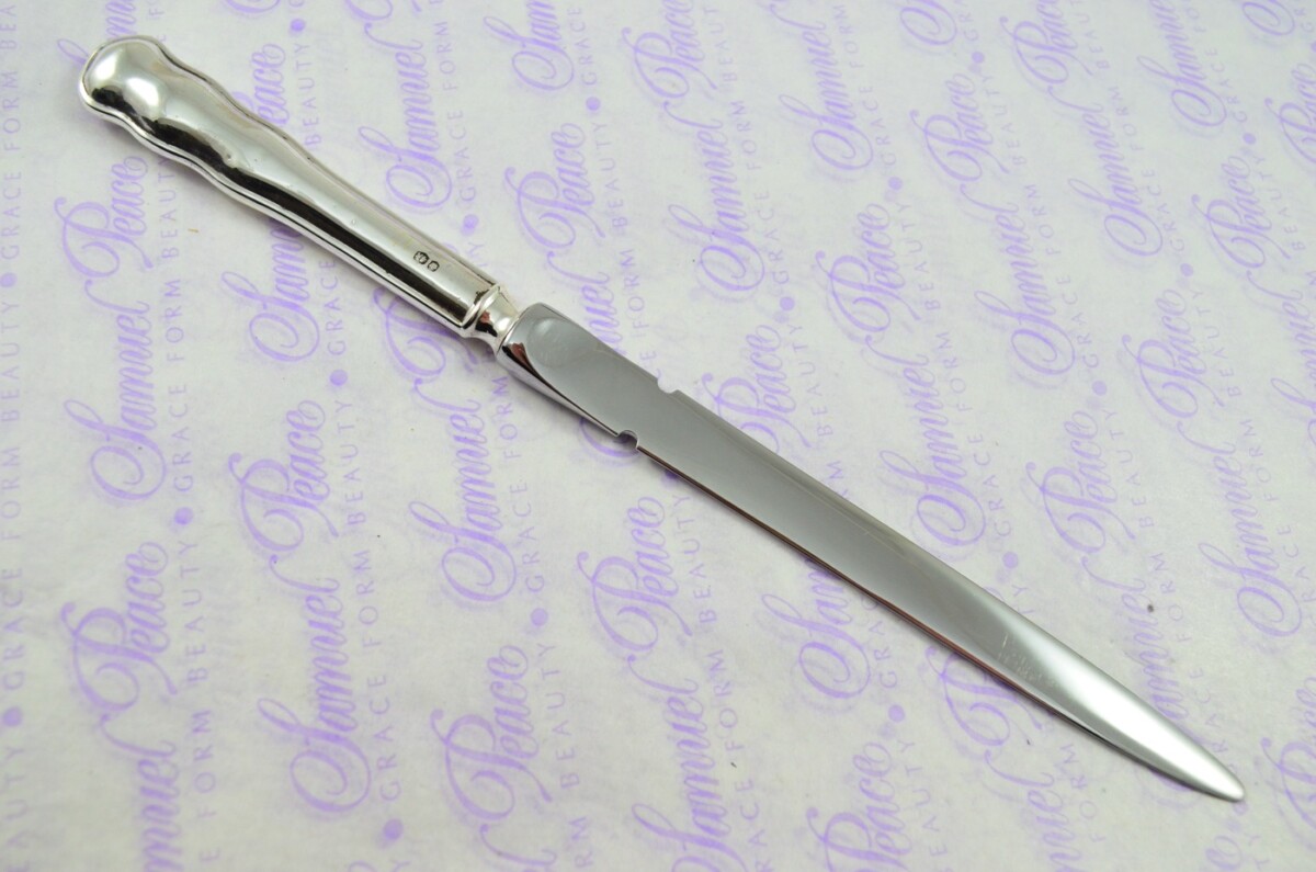 JBC&S Sheffield Sterling Silver Handled Letter Opener/Paper knife Dubarry Pattern 1965 - Image 4