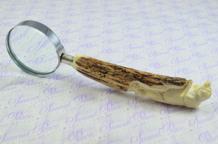 Fantastic Hand Carved Beadle Stag Antler Horn Handle Magnifying Glass Silver Ferrule 1901 Made Sheffield England - Image 5