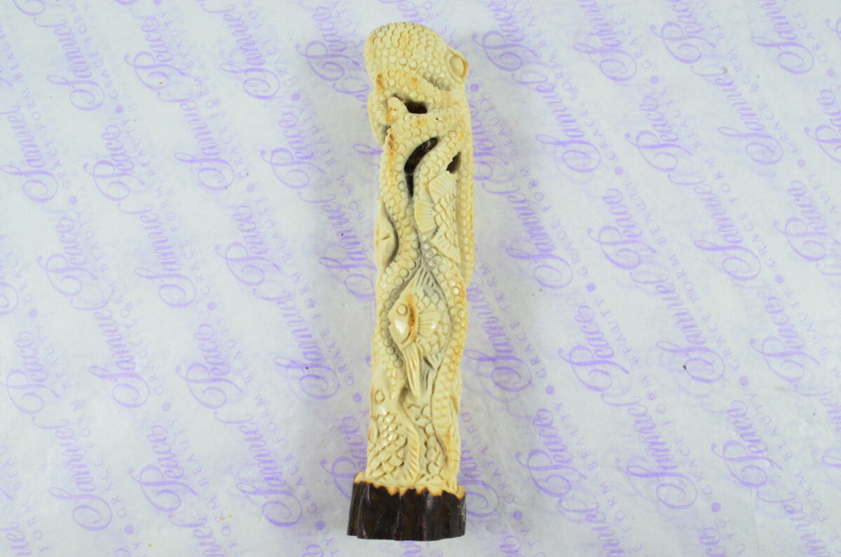 Fantastic Hand Carved Octopus Walking Stick Cane Top Handle Stag Antler Horn Made Sheffield England