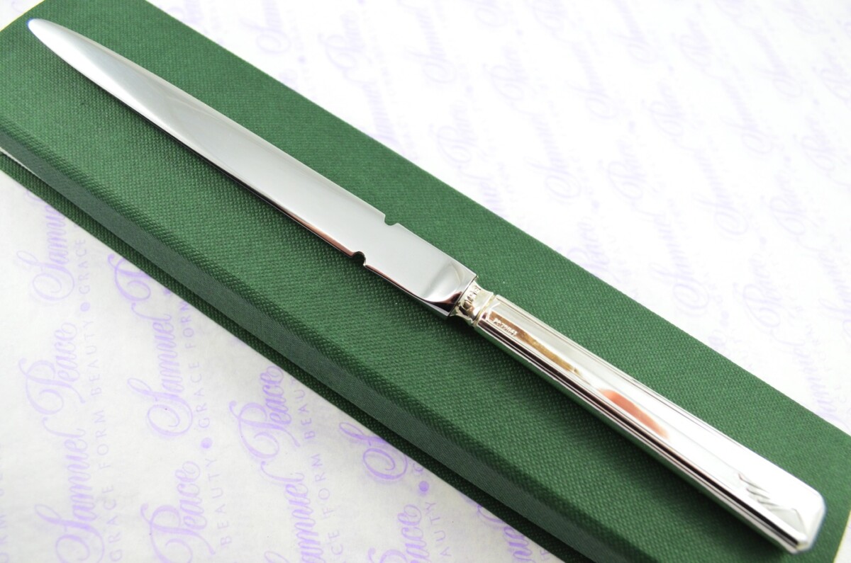 James Dixon & Sons Sheffield Sterling Silver Handled Letter Opener/Paper Knife Deco Pattern 1935